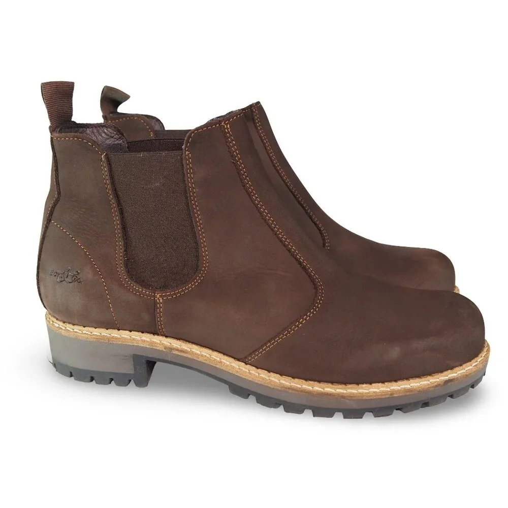 Bos. & Co. Camden Sherpa Lined‎ Leather Chelsea Boots Men's 9/42 Dark Brown